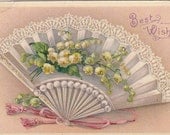 Antique Best Wishes Postcard Greetings Used Postcard Early 1900's (fpc259)