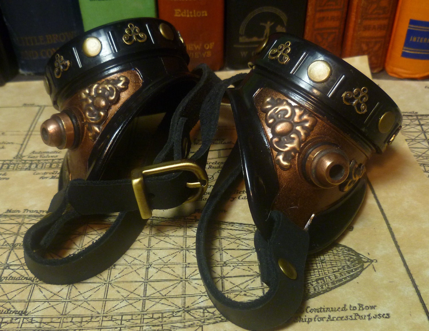 Steampunk aristocrat goggles Victorian brass leather- G002