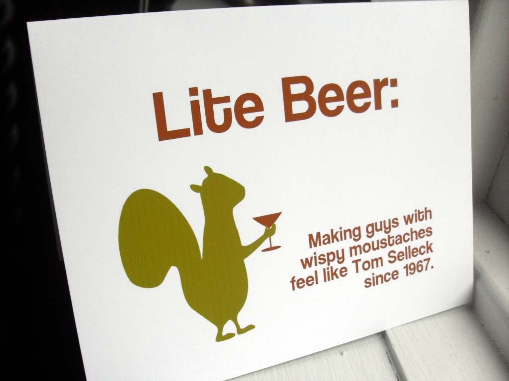 History of lite beer - funny handmade squirrel card (WG143)