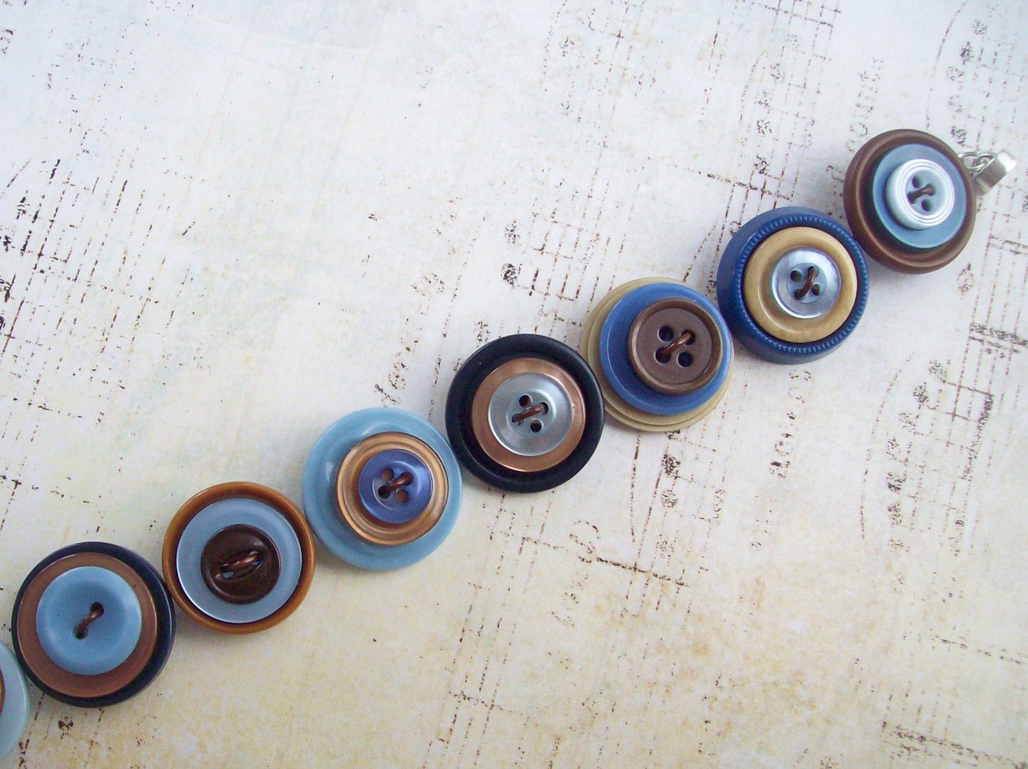 Repurposed Vintage Button Bracelet with Magnetic Clasp - DixiesNightOwl