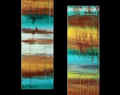 2 Original Abstract Textured Colorful Bold Art Paintings Contemporary Artwork by MADART Huge 24x36 - River of Desire