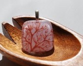 Wisteria Leaf-Fused Glass Pendant