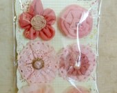 FREE SHIPPING-Madrigal Blossom Maestro Mauve Fabric Flowers by Prima