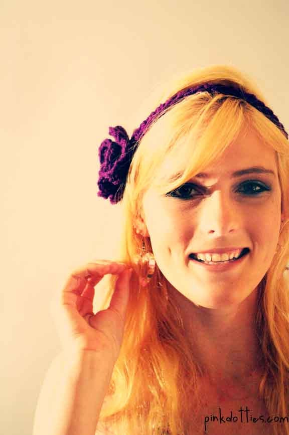 Grape Crochet Flower Headband Belt or Necklace