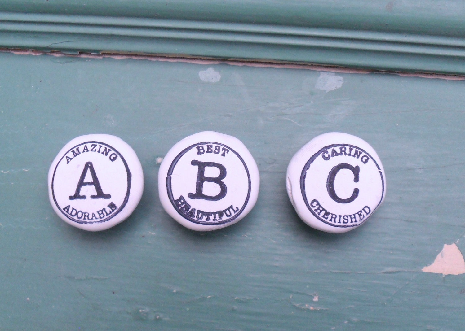 VIntage Inspired  Letter  Knobs by KateCreativeSalvag featured in a  TREASURY Three times