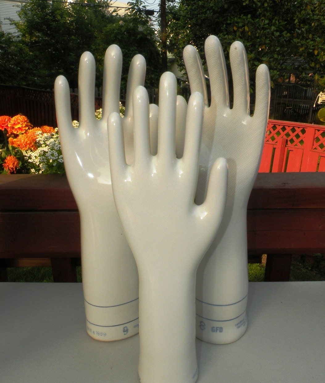 Large Vintage Porcelain Shiny Glove Mold - New Jersey Industrial Decor sale reduced from 32