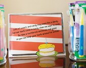 DR SEUSS Inspired Toothbrush SIGN - Toothbrush Sweets Poem Sign