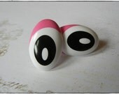 35mm x 40mm Pink White and Black Puppet eye for Plush Stuffed Animals 10 Pieces