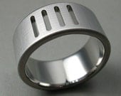 Saw Cut Titanium Wedding Ring