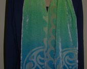 Limited Edition devoré screen printed silk/viscose velvet scarf