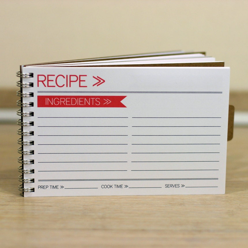 recipe notebook. red