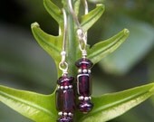 Garnet & Bali Bead Earrings
