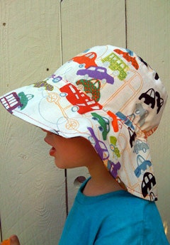 White Cars Reversible Sun Hat
