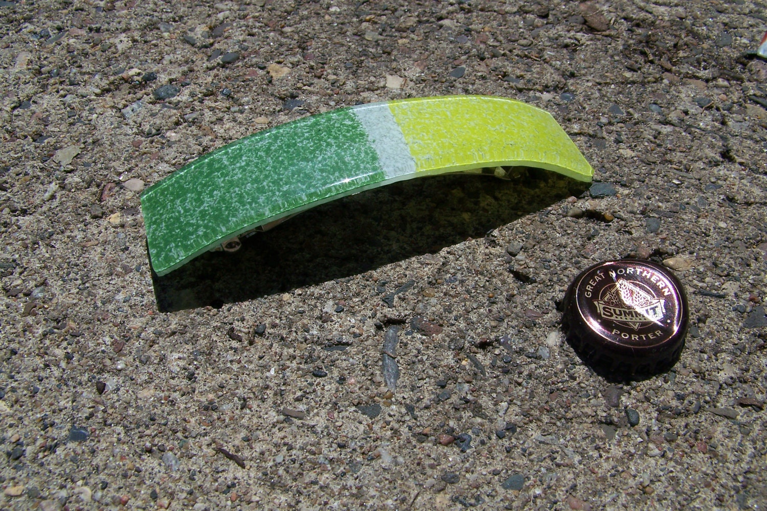 Large Green Barrette--FREE SHIPPING