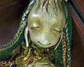 ON RESERVE - SALE - Vinpervinca Mentolaniam - art doll fantasy creature magical green