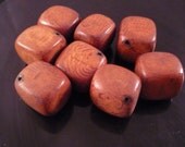 vintage square cube wood wooden  Beads