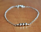 Peas in a Pod Bracelet - sterling silver delicate beaded bracelet - simple everyday dainty jewelry - adencreations