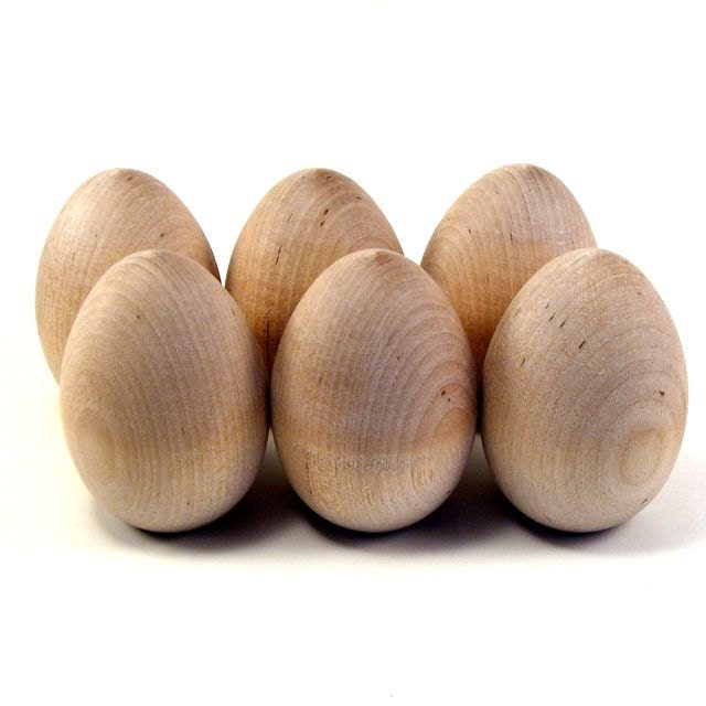 Half Dozen Wood Eggs, Large - Decorate it Yourself