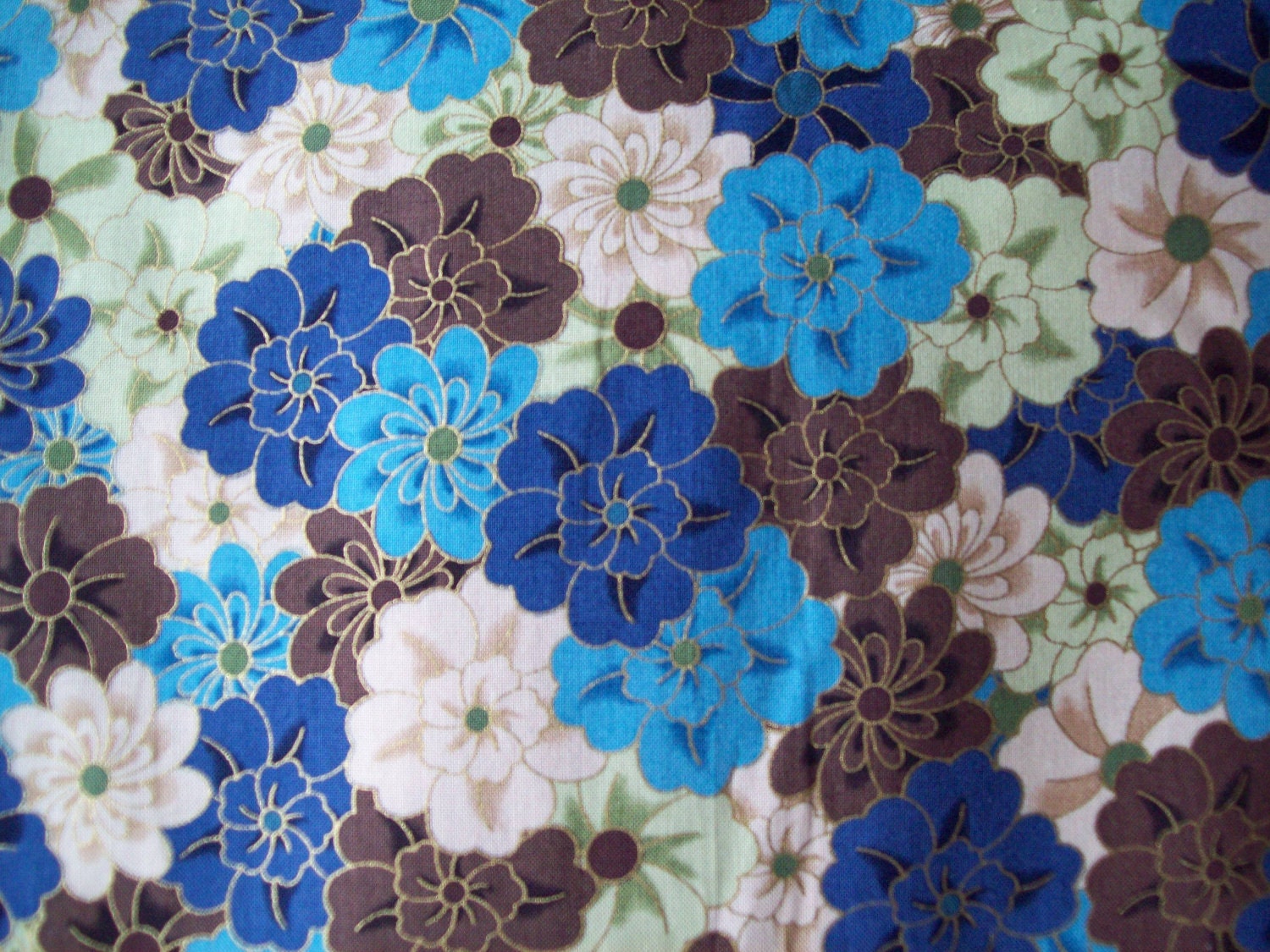 Floral cotton fabric 1 yard piece