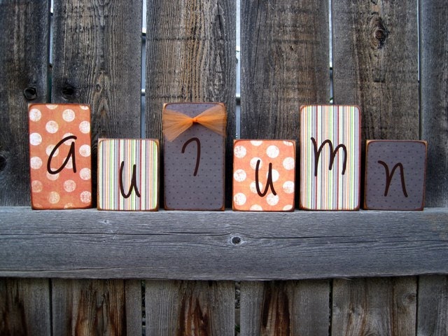 Autumn Block Set...I love this set...This will go PERFECT with your Fall Autumn or Halloween Decor