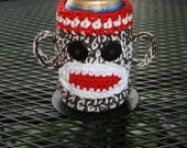 Sock Monkey Can Cozie