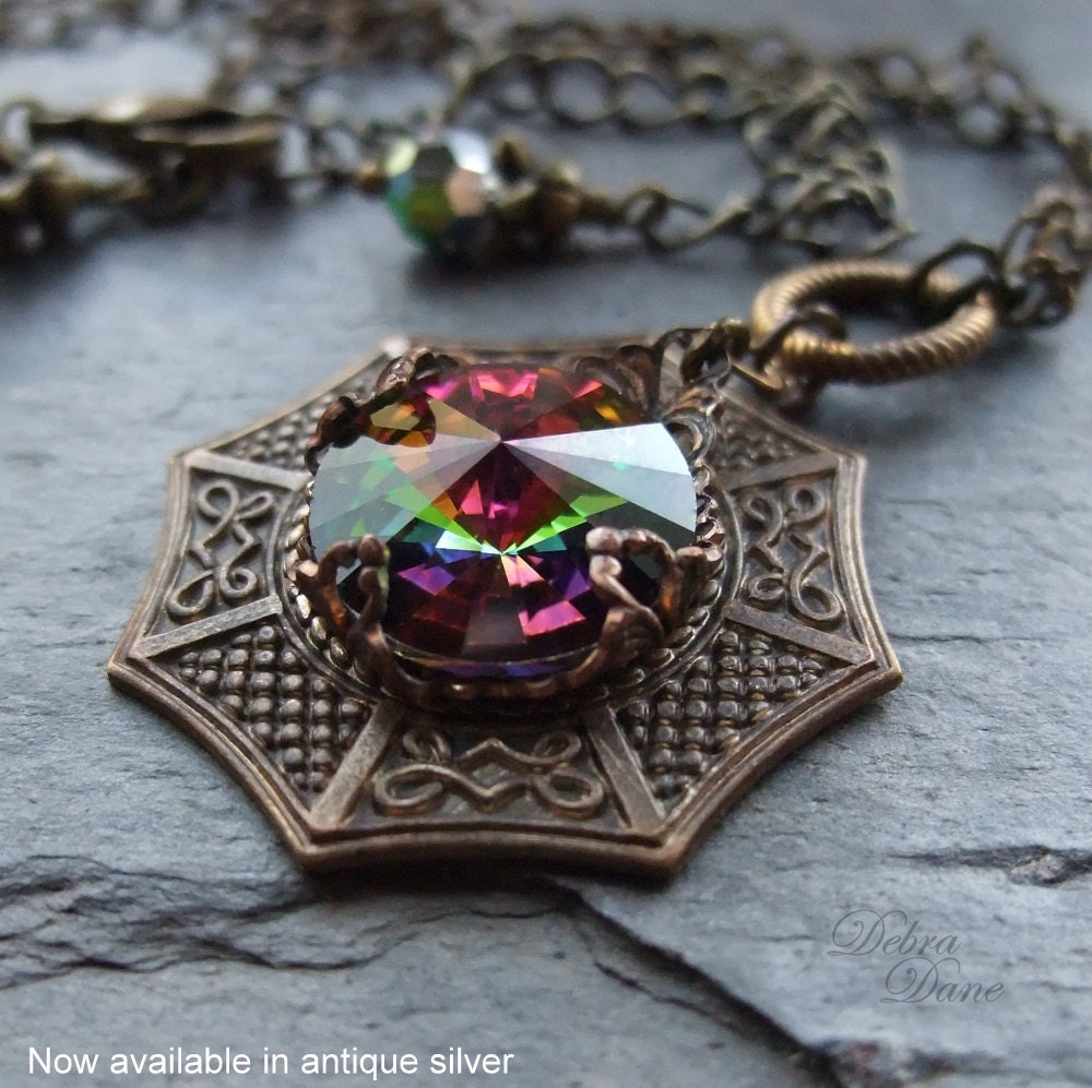 Swarovski Crystal Pendant Vitrail Prism Kaleidoscopic Asian Pendant