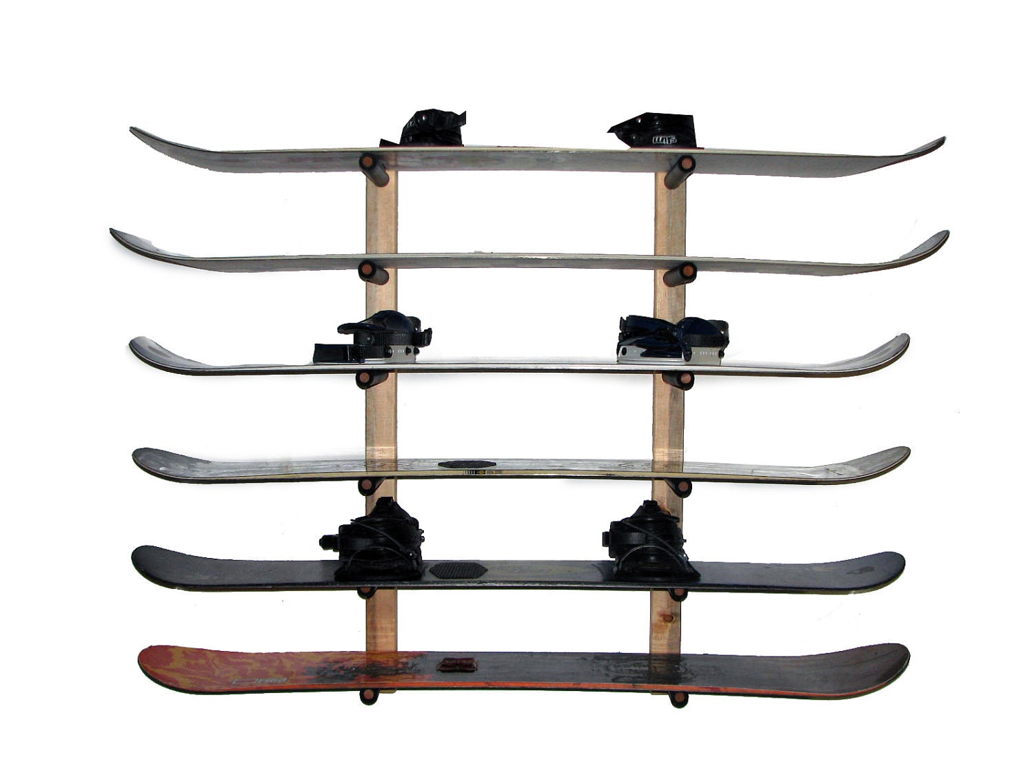 Snowboard Wall Storage Rack Holds 6 Boards