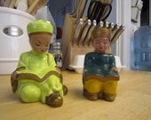 Vintage Salt & Pepper Set Sitting Children