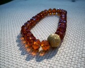 Dark Caramel Crystal and Gold Dust Bracelet