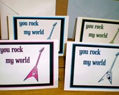 Rockin' Fibers - You Rock My World Notecards