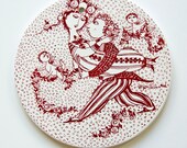 Bjorn Wiinblad plate - collectors item. Victoire - March in RED