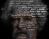 Mark Twain (Samuel Clemens) - 11x14 Typographical Fine Art Portrait
