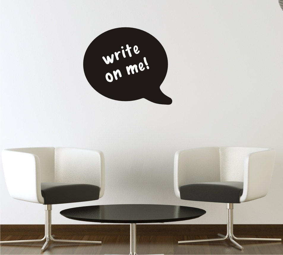 Speech Bubble Chalkboard vinyl decal, removable chalkboard decal, black board