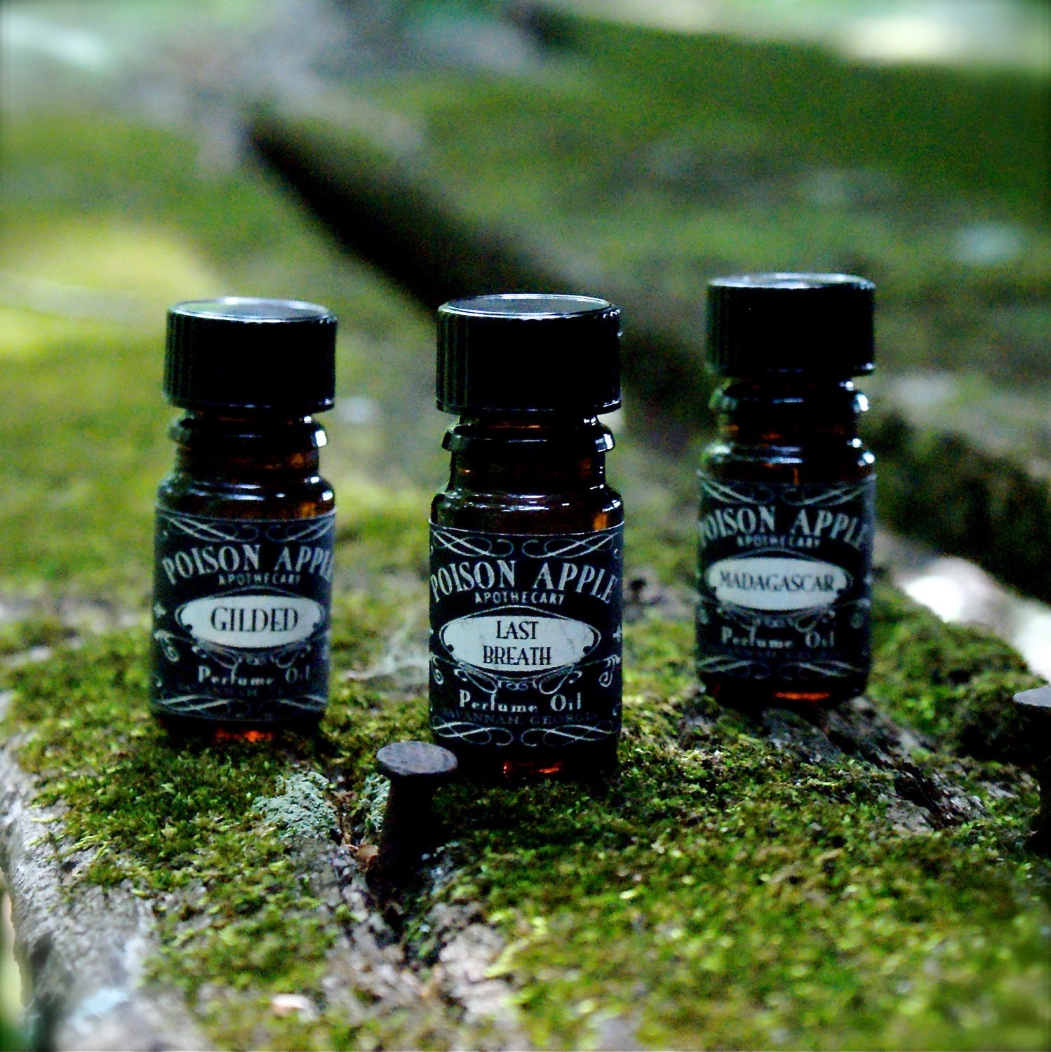 Perfume Oil Three 5ml Bottles- Choose Your Poison, Pick 3 Perfume Oils from the Poison Apple Apothecary