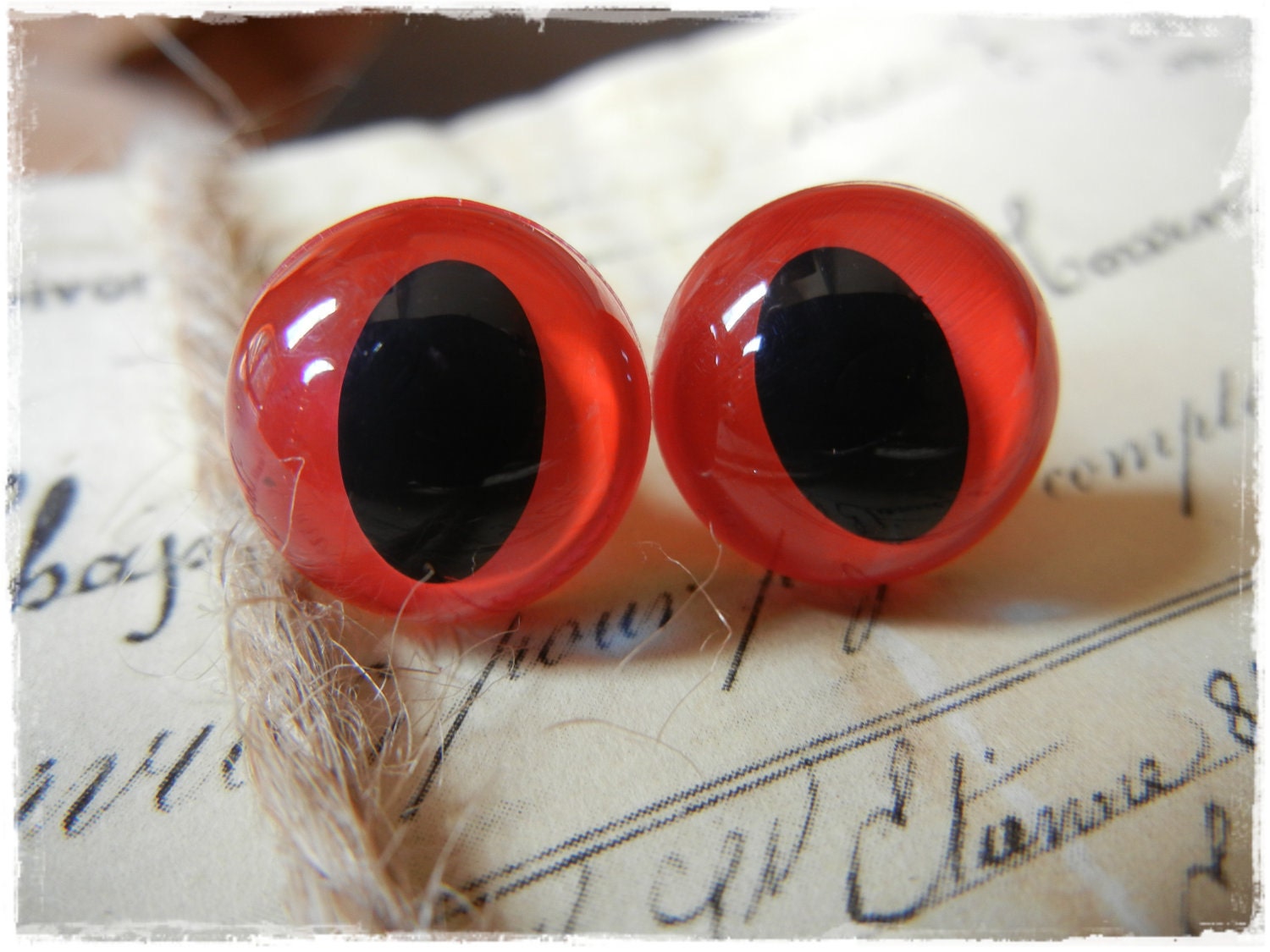 9mm Red Cat Safety Eyes for Plush Stuffed Animals 10 Pieces