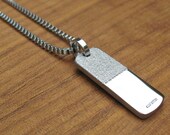 Dotted Pill Tag Necklace in Stainless Steel