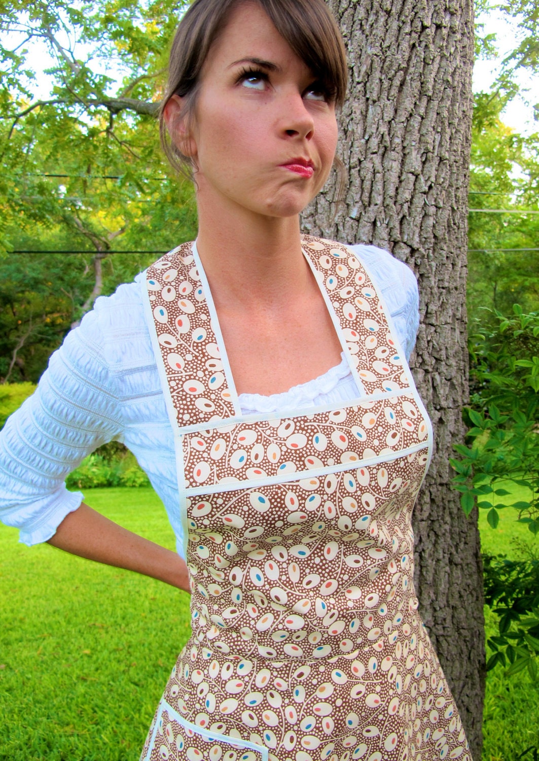 Super earthy and flirty apron - Flirty Everyday Housewife Apron-Next Size Up