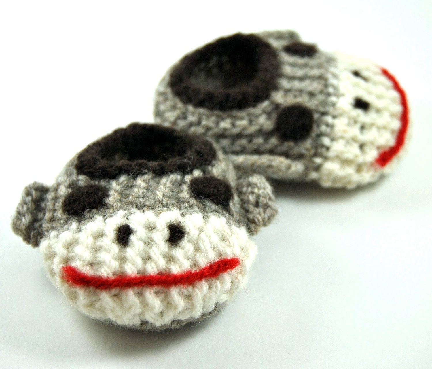 Wool Sock Monkey Slippers, 0, 3 or 6 months