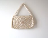 vintage 1950s beaded purse ( NAUTILUS PEARL )
