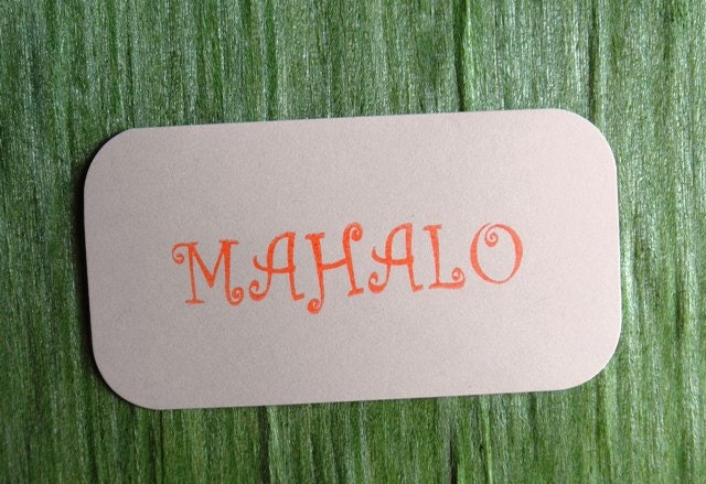 Mahalo clear polymer rubber stamp