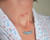 Petite Hope Necklace - Aqua Blue Swarovski Crystal & Sterling Silver - simple and modern