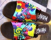 Hand Painted Sandals Size 10