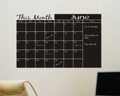 Monthly Planner Chalkboard Calendar with Memo - Blackboard Calendar Vinyl Wall Decal
