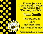 Bumble Bee Custom DIY Baby Shower Invitation