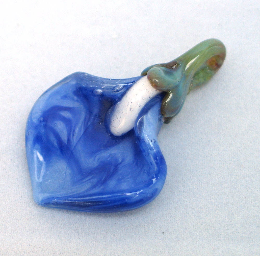 Orange Lily Lampwork Glass Bead