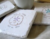 Sand Dollar Wedding Favor Coasters, Set of 25