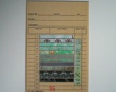 Ledger Page No 6 - Original Mixed Media Collage Art - 8x 10 Matted Ready to Frame