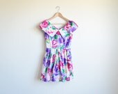 Vintage LANZ pink and purple floral dress. (SALE)