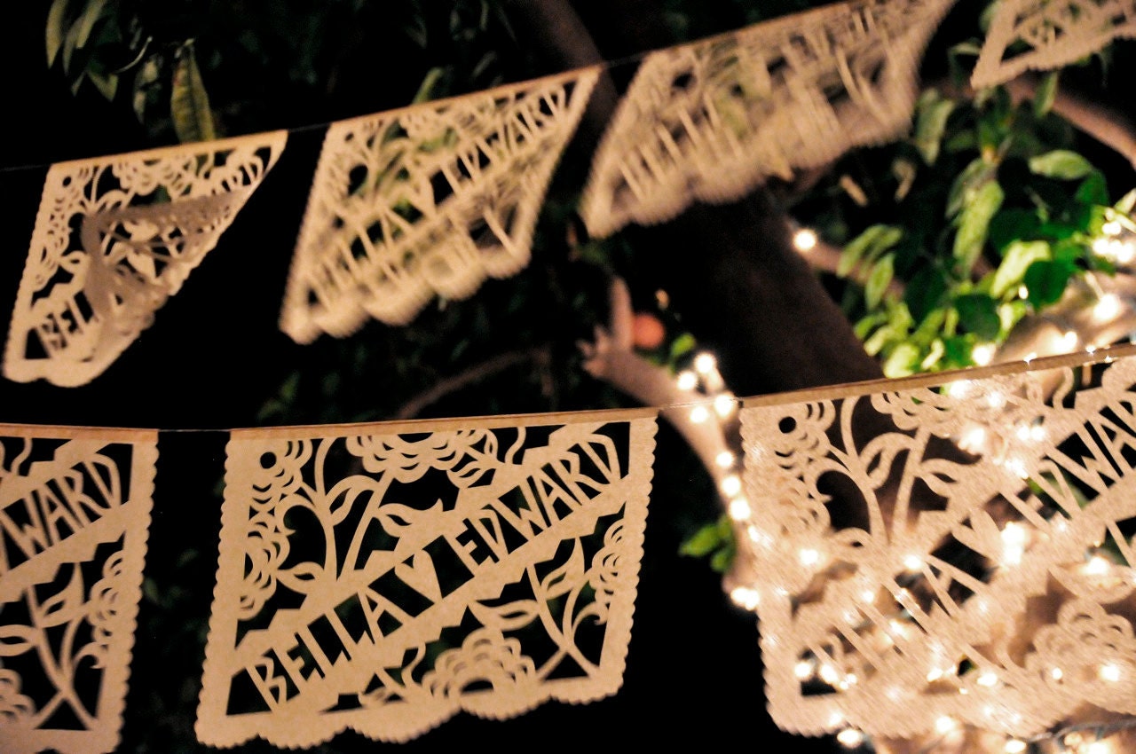 Custom Papel Picado Banners . TWILIGHT (3-Pack) . Perfect for a Mexican destination wedding