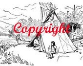 Native American Tipi New Mounted Rubber Stamp